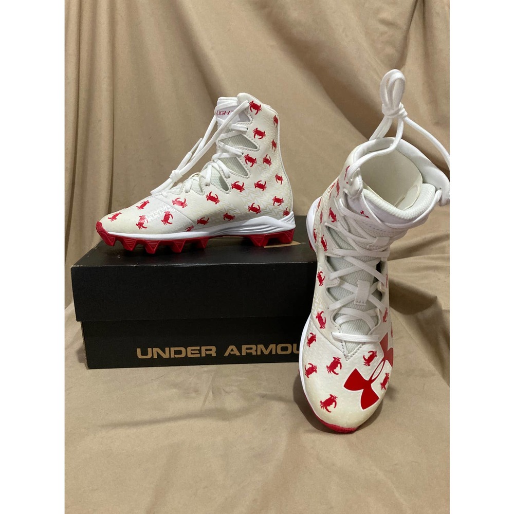 New Under Armour Boys Highlight Limited LE Crab Cleats White Size 3.5Y